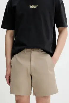 Abercrombie & Fitch pantaloni scurti culoarea bej, KI128-5039 imagine