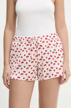 Abercrombie & Fitch pantaloni scurti de pijama femei, culoarea bej, KI146-5048 imagine