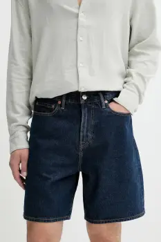 Abercrombie & Fitch pantaloni scurti jeans culoarea bleumain, KI128-5029 imagine