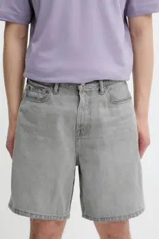 Abercrombie & Fitch pantaloni scurti jeans culoarea gri, KI128-5099 imagine