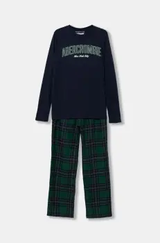 Abercrombie & Fitch pijama copii culoarea albastru marin, modelator imagine