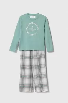 Abercrombie & Fitch pijama copii culoarea verde, modelator imagine