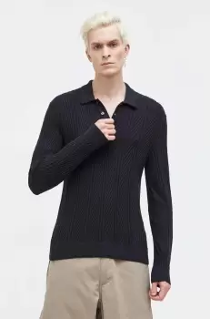 Abercrombie & Fitch pulover barbati, culoarea negru, light imagine