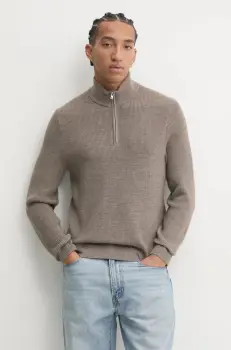 Abercrombie & Fitch pulover de lana barbati, culoarea maro, light, KI120-4176 imagine