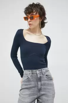 Abercrombie & Fitch pulover femei, culoarea albastru marin imagine