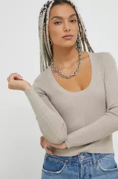 Abercrombie & Fitch pulover femei, culoarea bej, light imagine