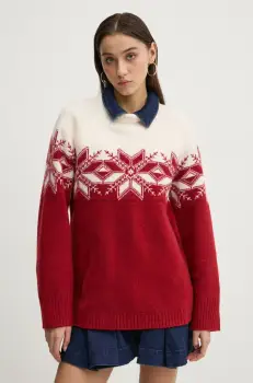 Abercrombie & Fitch pulover femei, culoarea bordo, KI150-4316 imagine