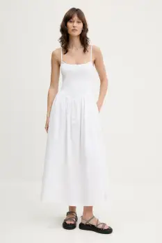 Abercrombie & Fitch rochie culoarea alb, maxi, evazati, KI159-5842 imagine