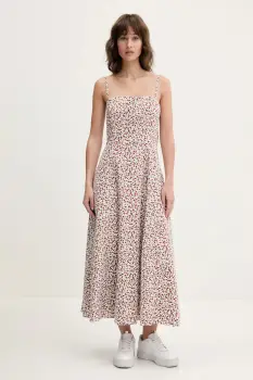 Abercrombie & Fitch rochie culoarea alb, midi, evazati, KI159-5481 imagine