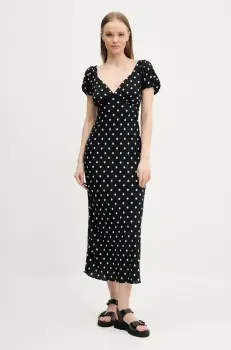 Abercrombie & Fitch rochie culoarea albastru marin, midi, evazati, KI159-5580 imagine