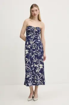 Abercrombie & Fitch rochie culoarea albastru marin, midi, evazati, KI159-5691 imagine