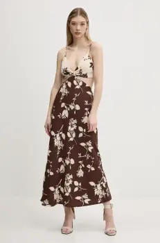 Abercrombie & Fitch rochie culoarea maro, midi, evazati, KI159-5551 imagine