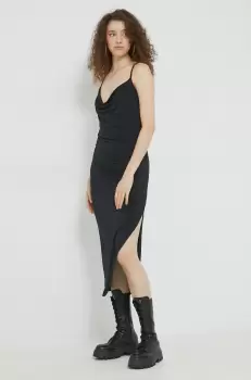 Abercrombie & Fitch rochie culoarea negru, midi, mulata imagine