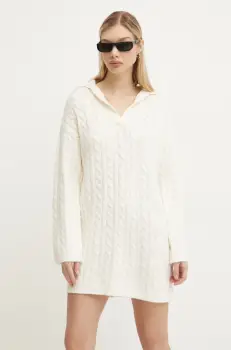 Abercrombie & Fitch rochie din amestec de lana culoarea bej, mini, oversize, KI159-5097 imagine