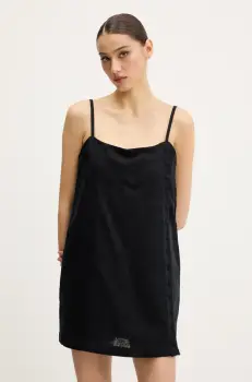 Abercrombie & Fitch rochie din in culoarea negru, mini, drept, KI159-5572 imagine