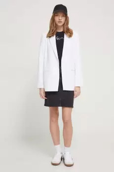 Abercrombie & Fitch sacou culoarea alb, un singur rand de nasturi, neted imagine