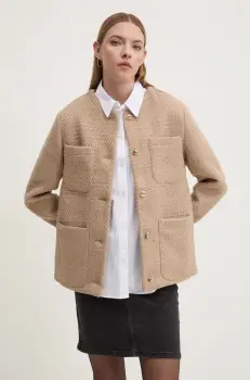 Abercrombie & Fitch sacou culoarea bej, un singur rand de nasturi, neted, KI144-4128 imagine