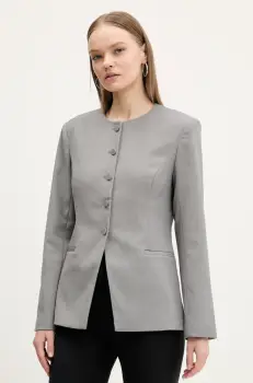 Abercrombie & Fitch sacou culoarea gri, un singur rand de nasturi, melanj, KI144-5060 imagine