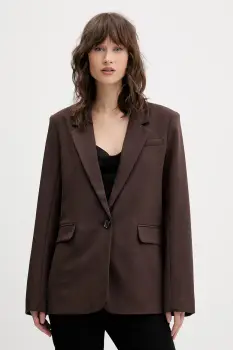 Abercrombie & Fitch sacou culoarea maro, un singur rand de nasturi, uni, KI144-5233-480 imagine