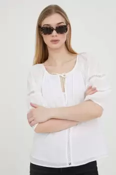 Abercrombie & Fitch tricou culoarea alb imagine