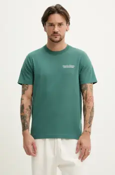 Abercrombie & Fitch tricou din bumbac barbati, culoarea verde, cu imprimeu, KI123-5001 imagine