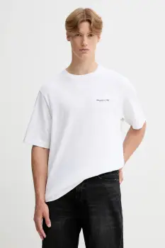 Abercrombie & Fitch tricou din bumbac culoarea alb, cu imprimeu, KI123-5091-100 imagine