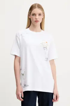 Abercrombie & Fitch tricou din bumbac culoarea alb, KI157-5386-100 imagine