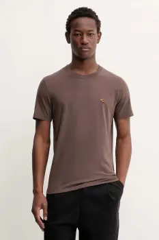 Abercrombie & Fitch tricou din bumbac culoarea maro, uni, KI124-5373-400 imagine
