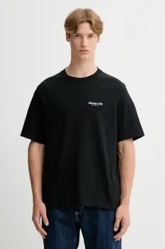 Abercrombie & Fitch tricou din bumbac culoarea negru, cu imprimeu, KI123-5091-900 imagine