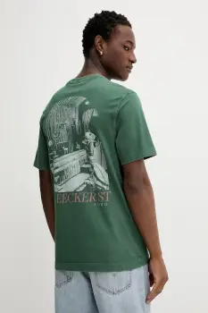 Abercrombie & Fitch tricou din bumbac culoarea verde, cu imprimeu, KI123-5231-303 imagine