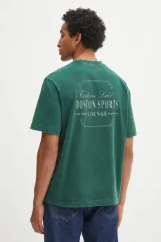 Abercrombie & Fitch tricou din bumbac culoarea verde, cu imprimeu, KI123-5233-303 imagine