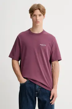 Abercrombie & Fitch tricou din bumbac culoarea violet, cu imprimeu, KI123-5091-610 imagine