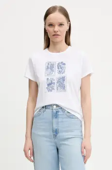 Abercrombie & Fitch tricou din bumbac femei, culoarea alb, KI157-5201 imagine