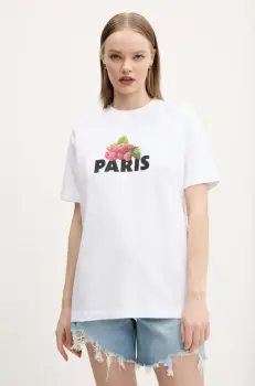 Abercrombie & Fitch tricou din bumbac femei, culoarea alb, KI157-5237 imagine