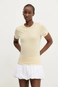 Abercrombie & Fitch tricou din bumbac femei, culoarea galben, KI139-5231 imagine