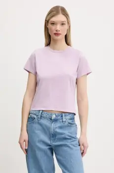 Abercrombie & Fitch tricou din bumbac femei, culoarea violet, KI139-5308 imagine