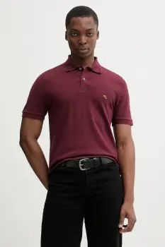 Abercrombie & Fitch tricou polo culoarea bordo, uni, KI124-5719-500 imagine