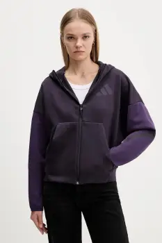 adidas bluza adidas x Z.N.E culoarea violet, cu gluga, cu imprimeu, KC0990 imagine