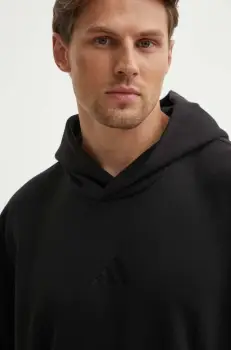 adidas bluza All SZN barbati, culoarea negru, cu gluga, neted, IX1253 imagine