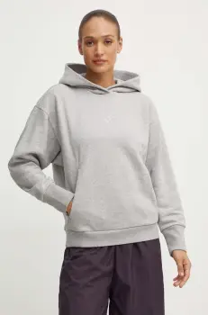 adidas bluza All SZN femei, culoarea gri, cu gluga, cu imprimeu, IY6760 imagine