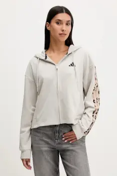 adidas bluza Animal culoarea bej, cu gluga, cu imprimeu, JM1860 imagine
