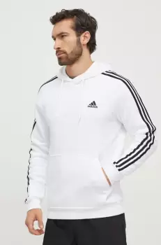 adidas bluza barbati, culoarea alb, cu gluga, cu imprimeu imagine