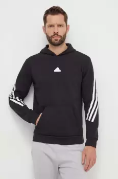 adidas bluza barbati, culoarea negru, cu gluga, cu imprimeu imagine
