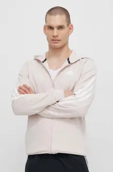 adidas bluza barbati, culoarea roz, cu gluga, cu imprimeu, IR9207 imagine