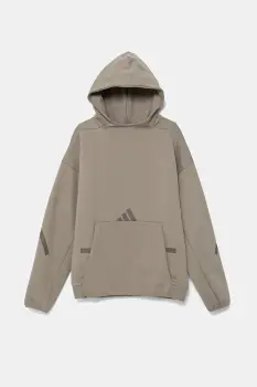 adidas bluza copii culoarea bej, cu gluga, uni, JD0004 imagine