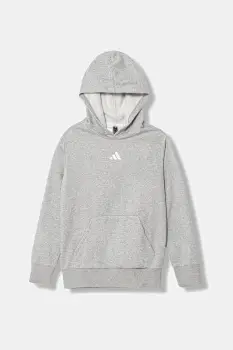 adidas bluza copii culoarea gri, cu gluga, melanj, JV9995 imagine