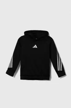 adidas bluza copii culoarea negru, cu gluga, cu imprimeu imagine