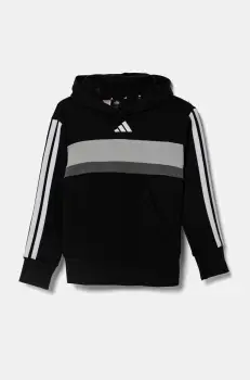 adidas bluza copii culoarea negru, cu gluga, cu imprimeu, JC7480 imagine