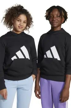 adidas bluza copii culoarea negru, cu gluga, cu imprimeu, JC9667 imagine