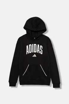adidas bluza copii culoarea negru, cu gluga, cu imprimeu, JM1536 imagine